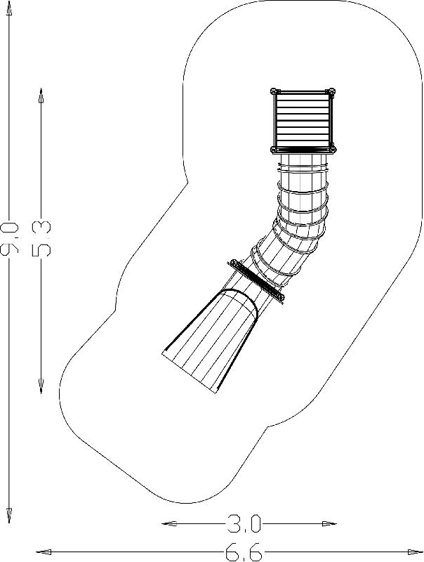 Toboggan tubulaire réf-8066624 - HAGS - 4900 mm de longueur, 6200 mm de largeur, hauteur 1800 mm_2