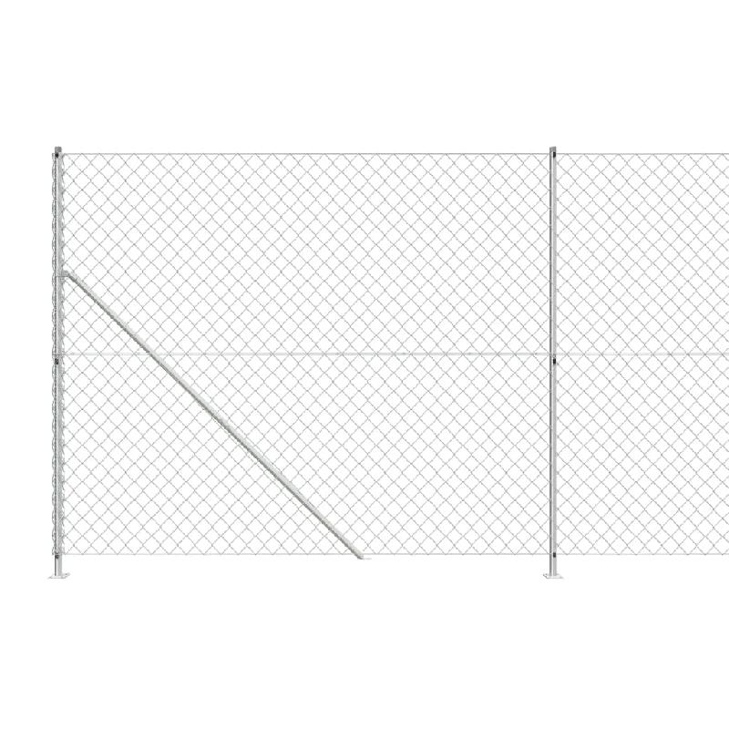 Vidaxl clôture en mailles de chaîne avec bride argenté 1,8x10 m 154037_2