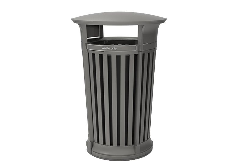 Poe Litter - Poubelle publique - Landscape - Aluminium moulé et extrudé - 34 gallons - Ouverture de fente 29