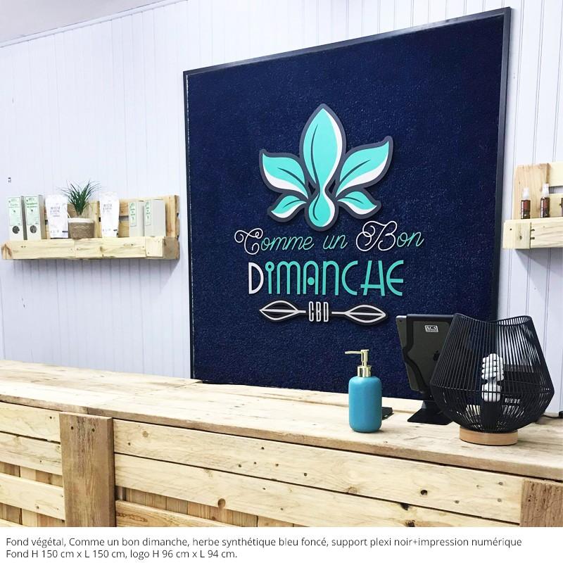 Logo ou lettres sur fond végétal synthétique - Lettres, Rouge_2