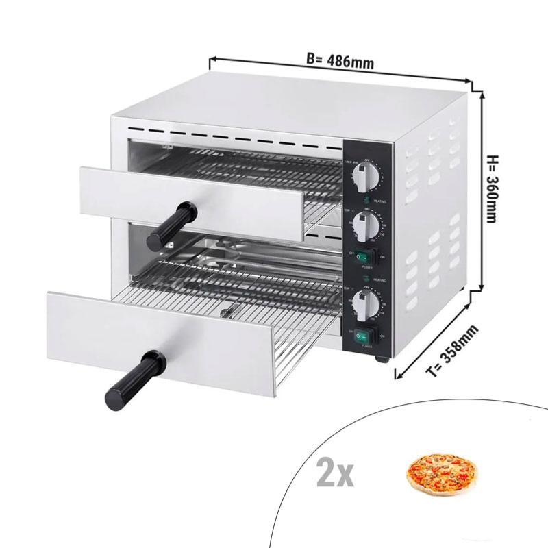 Mini four électrique double à pizza - 2 pizzas Ø 33 cm_2