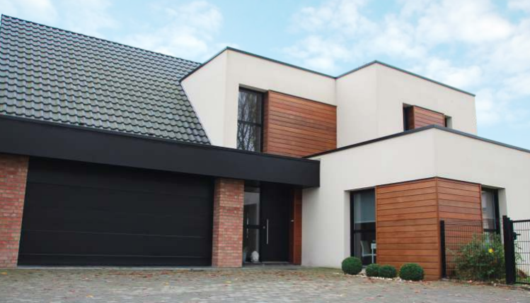 Porte de garage sectionnelle isoline 44mm / motorisée / ouverture plafond / en panneau sandwich / isolation themrique / étanche à l'air_2