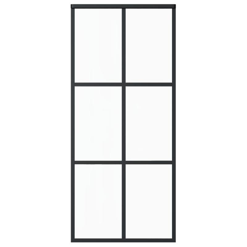 Vidaxl porte coulissante et quincaillerie verre et aluminium 90x205 cm 3081946_2