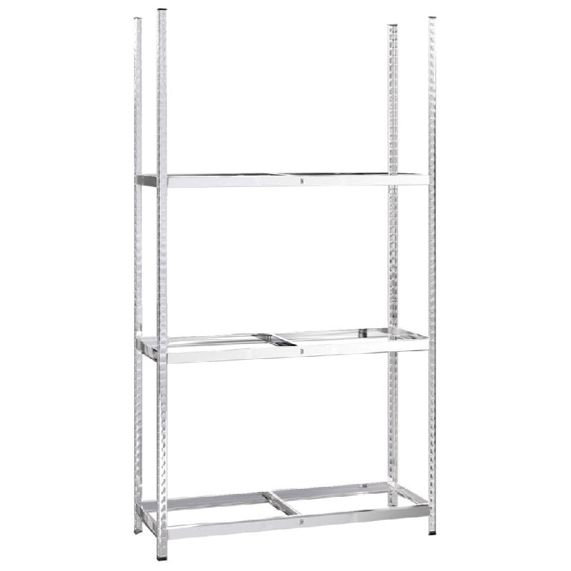 Vidaxl porte-pneus à 3 niveaux 4 pcs argenté 110x40x200 cm acier 3154235_2
