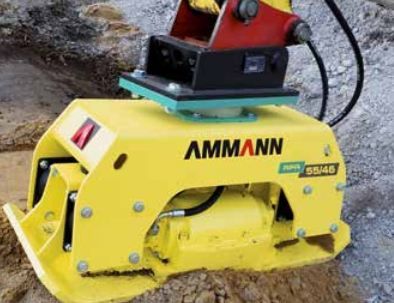 Plaque de compactage adaptable pour pelle de 5 tonnes - Ammann France - APA 55/46 avec système de vibration breveté_2