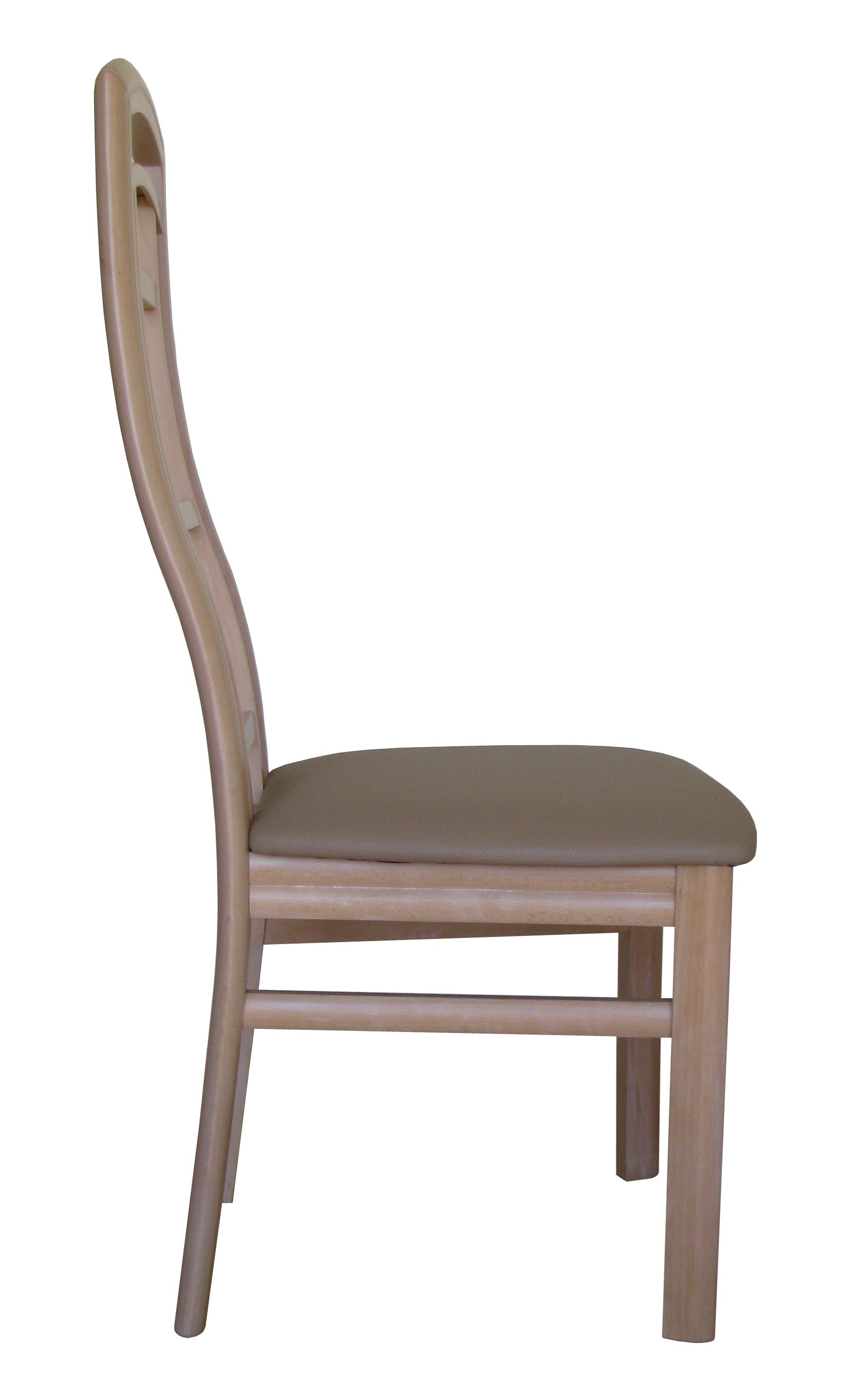 Lot de 2 chaises Karine - hêtre massif naturel, simili cuir crème - fabrication française_2