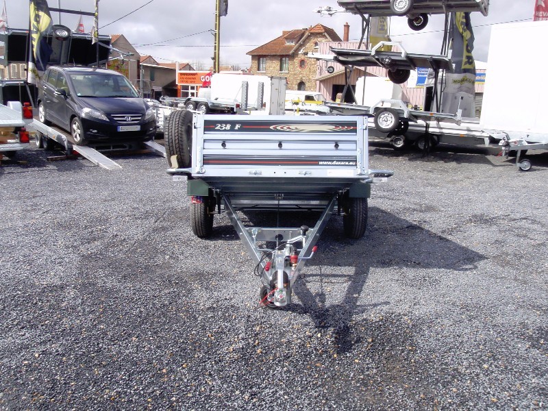 Remorque avec frein à ridelles galvanisées et doublées pour le transports, du bricolage, vacances - daxara 238 f_2