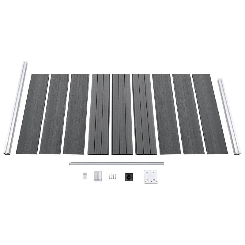 Vidaxl panneau de clôture wpc 95x186 cm gris 148978_2
