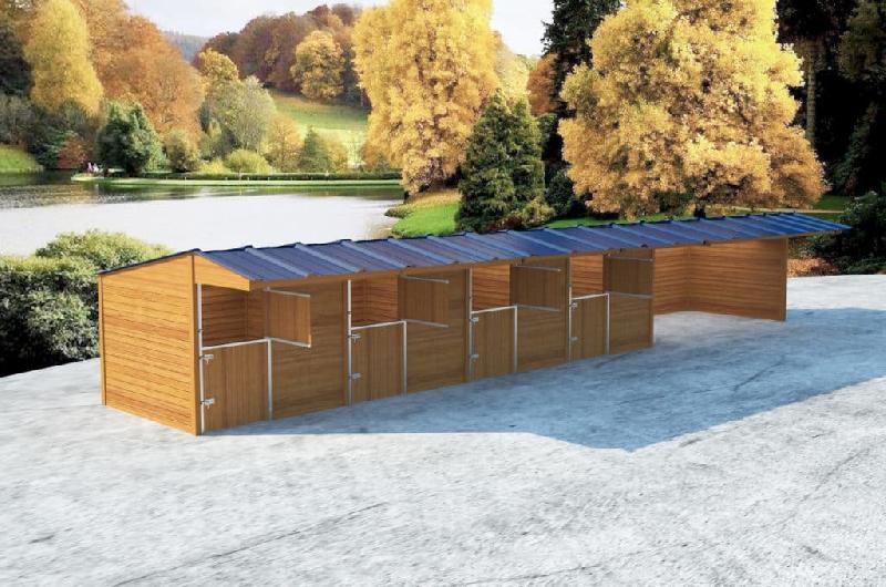 4 box + 1 abri Douglas  - BOX013 - Fabrication française, épaisseur 48 mm, bonne isolation thermique_2