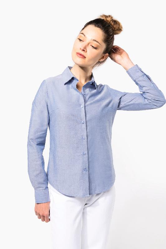 Chemise Oxford manches longues femme - Réf: K534 - Kariban - 70% coton, 30% polyester, coupe cintrée, entretien facile_2