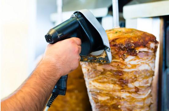 Couteau à kébab électrique professionnel avec bloc d'alimentation 120 kg/jour_2