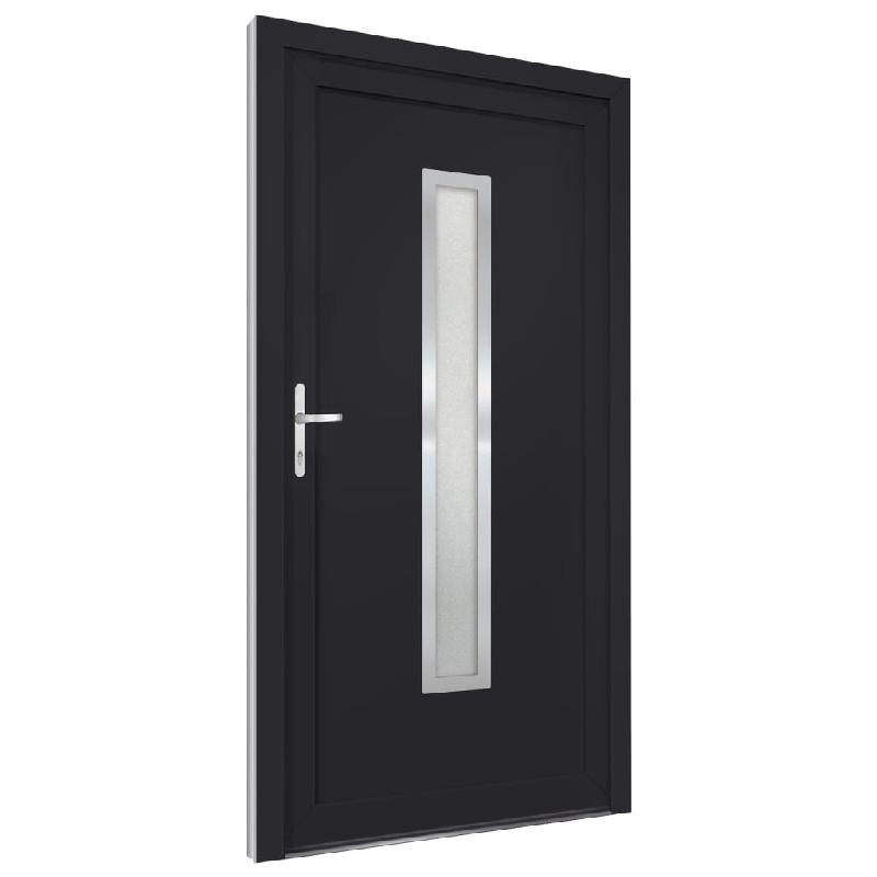 Vidaxl porte d'entrée anthracite 98x190 cm pvc 3187898_2