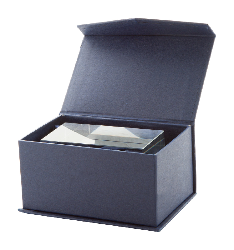 Bloc en verre - transparent - livré dans boîte cadeau bleue - 250g_2