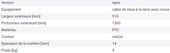 165103W - Tapis antistatique avec câble de terre, anneau de raccordement et revêtement antidérapant_2