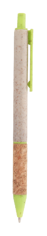 Stylo bille en plastique écologique - paille de blé, grip en liège naturel, encre bleue_2