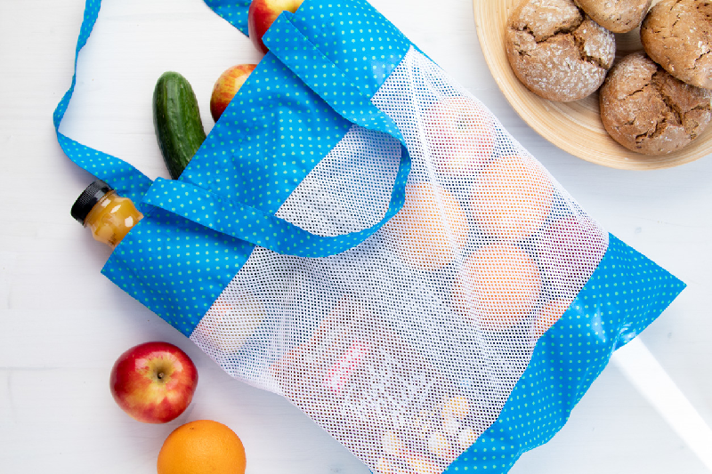 Sac shopping personnalisé en polyester 190T avec maille et impression en sublimation_2