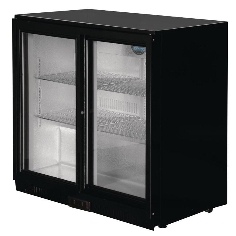 Arrière-bar 2 portes avec vitres coulissantes - 180 bouteilles - Éclairage LED - Refroidissement assisté_2