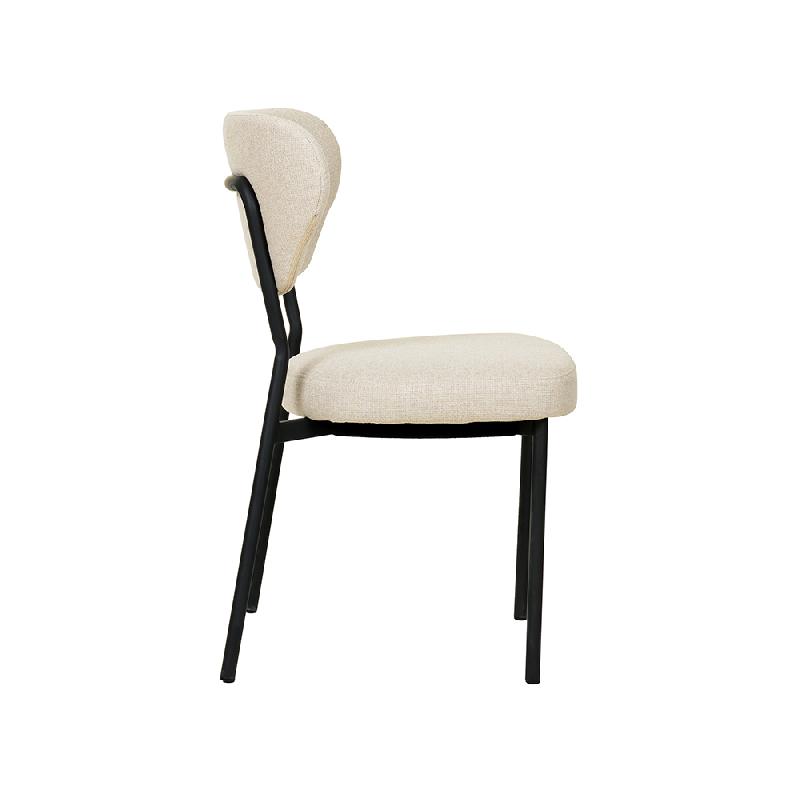 Duko - Chaise empilable en tissu beige_2