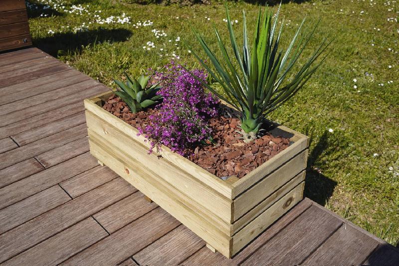 Bac Oslo 80 x 40 x H. 28 cm - Pin classe 3 FSC® - Design original et robuste_2