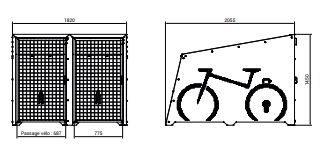 Box à vélo individuel et sécurisé - BERLIN - Tôle galvanisée - 1820x1450x2055 mm_2