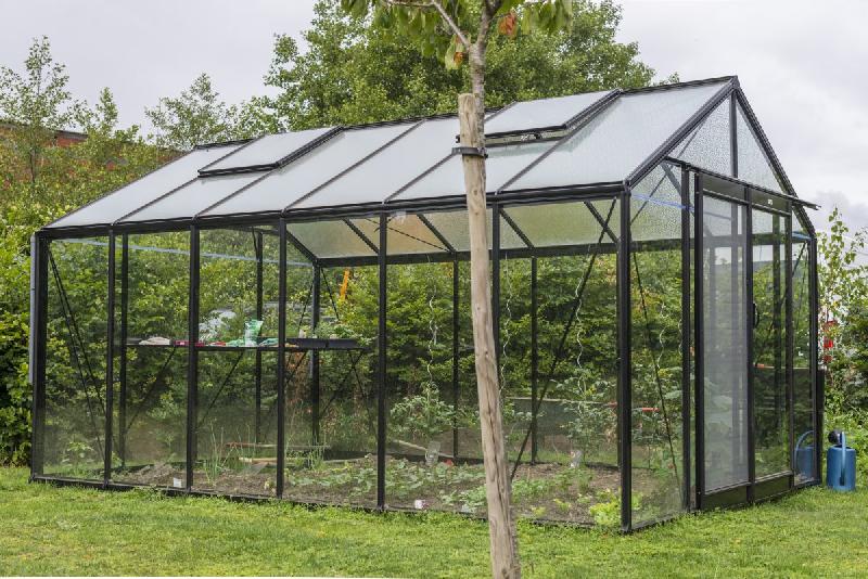 R306h Retro (noir) - Serres de jardin à parois droites en aluminium avec verre sécurit 4 mm_2