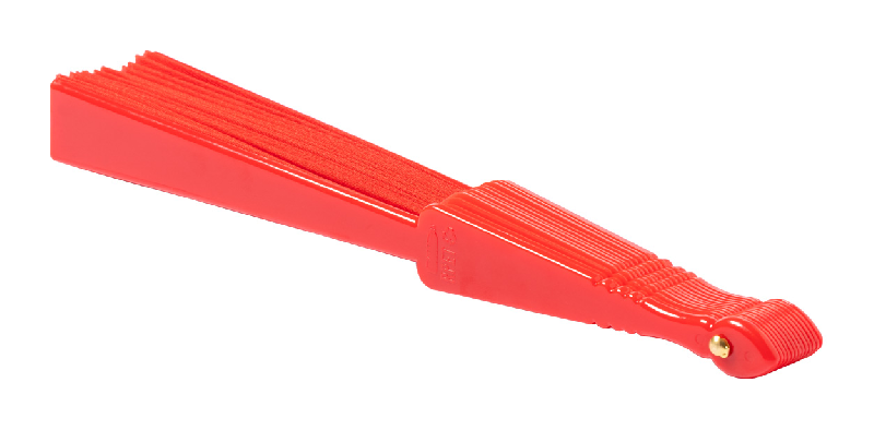 Éventail en polyester RPET avec nervures en PP - Couleur rouge - Poids 47g_2