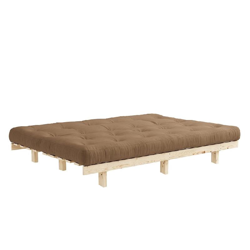 Banquette convertible futon LEAN en pin massif - coloris mocca - couchage 130 x 190 cm - Karup_2