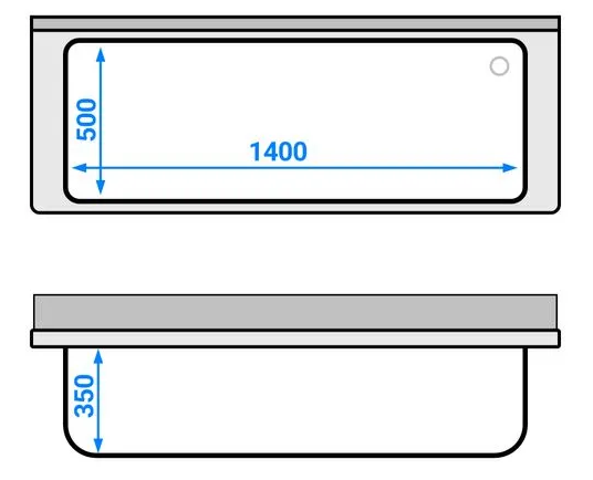 Plonge batterie 160x60cm sur meuble_2