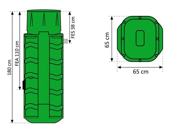Poste de relevage Sanirel® HT.180cm - Cuve 500L PEHD - Prêt à poser pour fil d'eau profond_2
