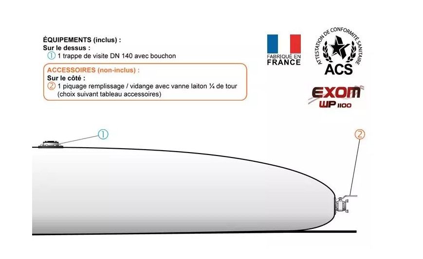Citerne souple eau potable WP1100 - NeatFX - 20 m³ - Toile EXOM ACS pour consommation humaine_2