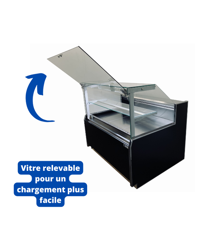 Vitrine réfrigérée traditionnelle VALOA - EINF 937, 937 mm largeur, LED, plexi coulissant, -1°C à +5°C_2