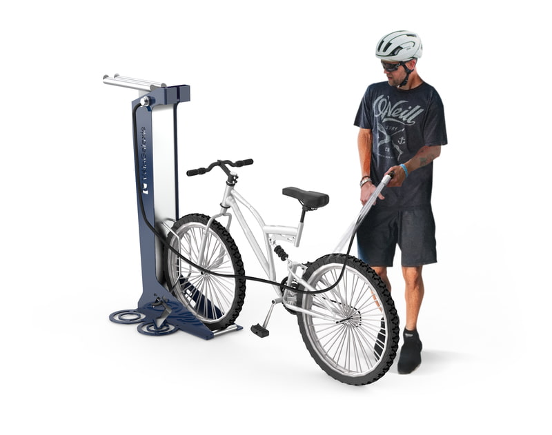 Station de lavage vélo et fontaine à eau - 6 types de brosses - Galaxie - Peinture personnalisable et inox poli_2