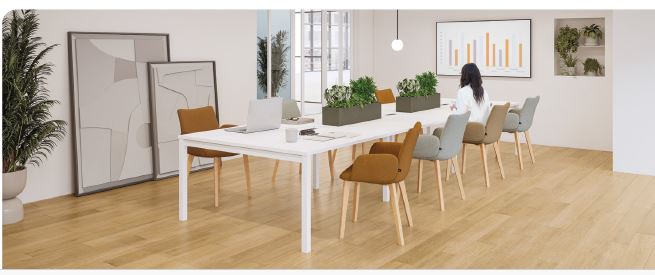 Table de réunion Cowork' - piètement métallique robuste et plateau mélaminé double face_2