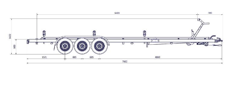 7m80- 3x1500 kg - 3500 kg - VLEMMIX - Remorque Porte-Bateau_2