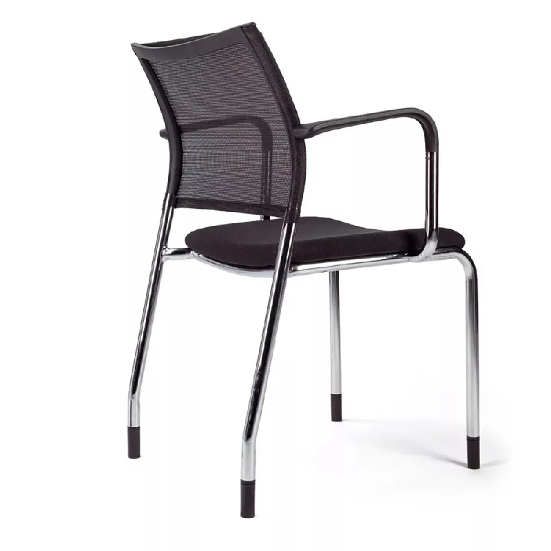 Fauteuil visiteur avec accoudoirs et empilable So Côme - V65, Roulettes, Vinyl_2