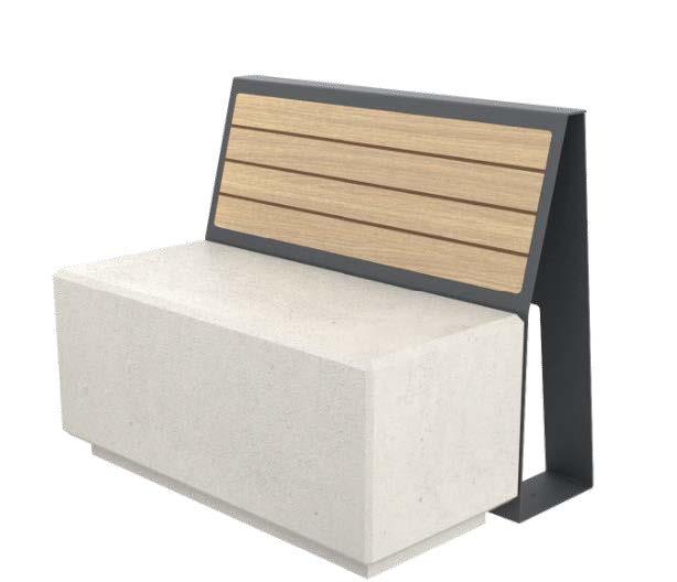 Banc Roura Béton Comptact HPL et Métal 1 ou 2 Places_2