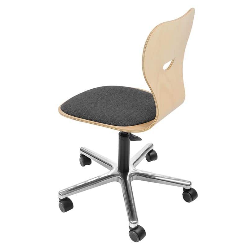 Chaise pivotante à roulettes avec coque en bois de hêtre EWS.26 - Réglable en hauteur_2