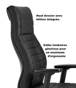 Fauteuil de direction confortable Business - Sitek - cuir noir_2