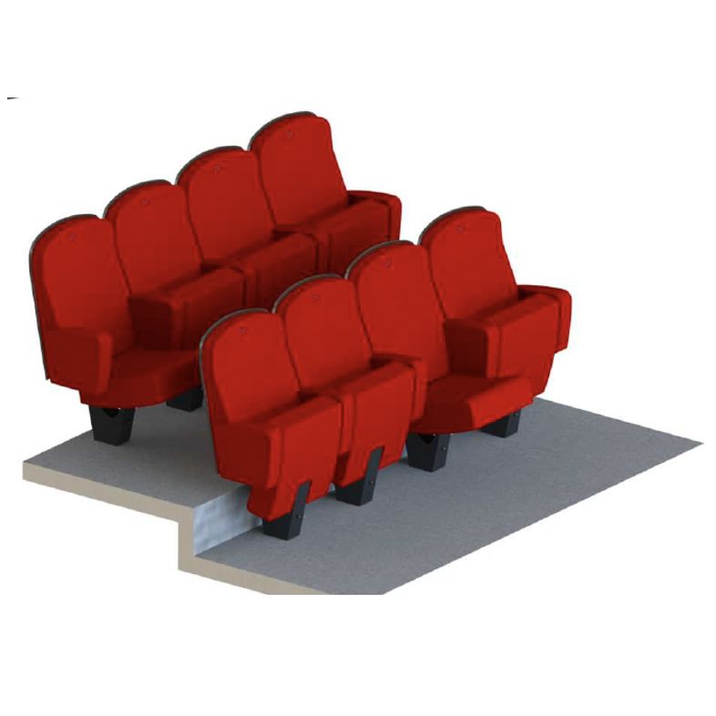Fauteuil de théâtre et cinéma Manon - piètement métallique central type caisson - confortable et robuste_2