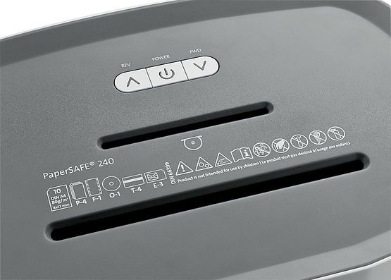 Papersafe 240 - destructeur de papier professionnel - Novus - coupe croisée P-4 - dimensions 545 x 443 x 273 mm - réf. 23240-16171_2