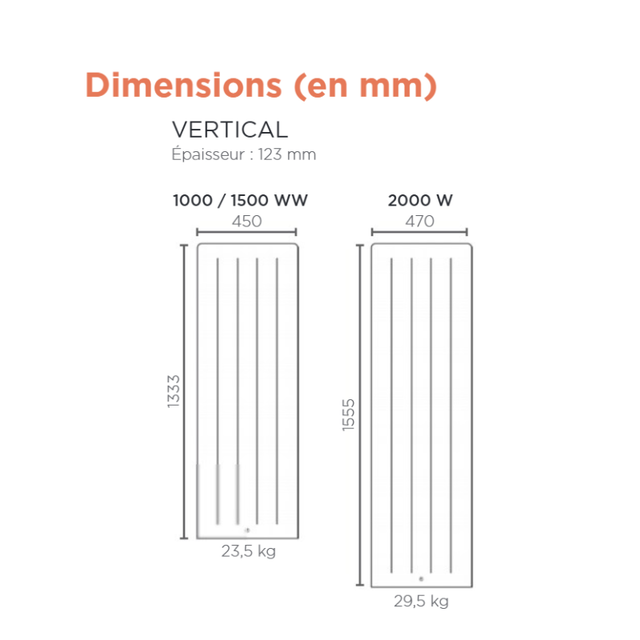 Radiateur chaleur douce connecté Kenya 4 vertical 1500W Blanc - Thermor - 414726_2
