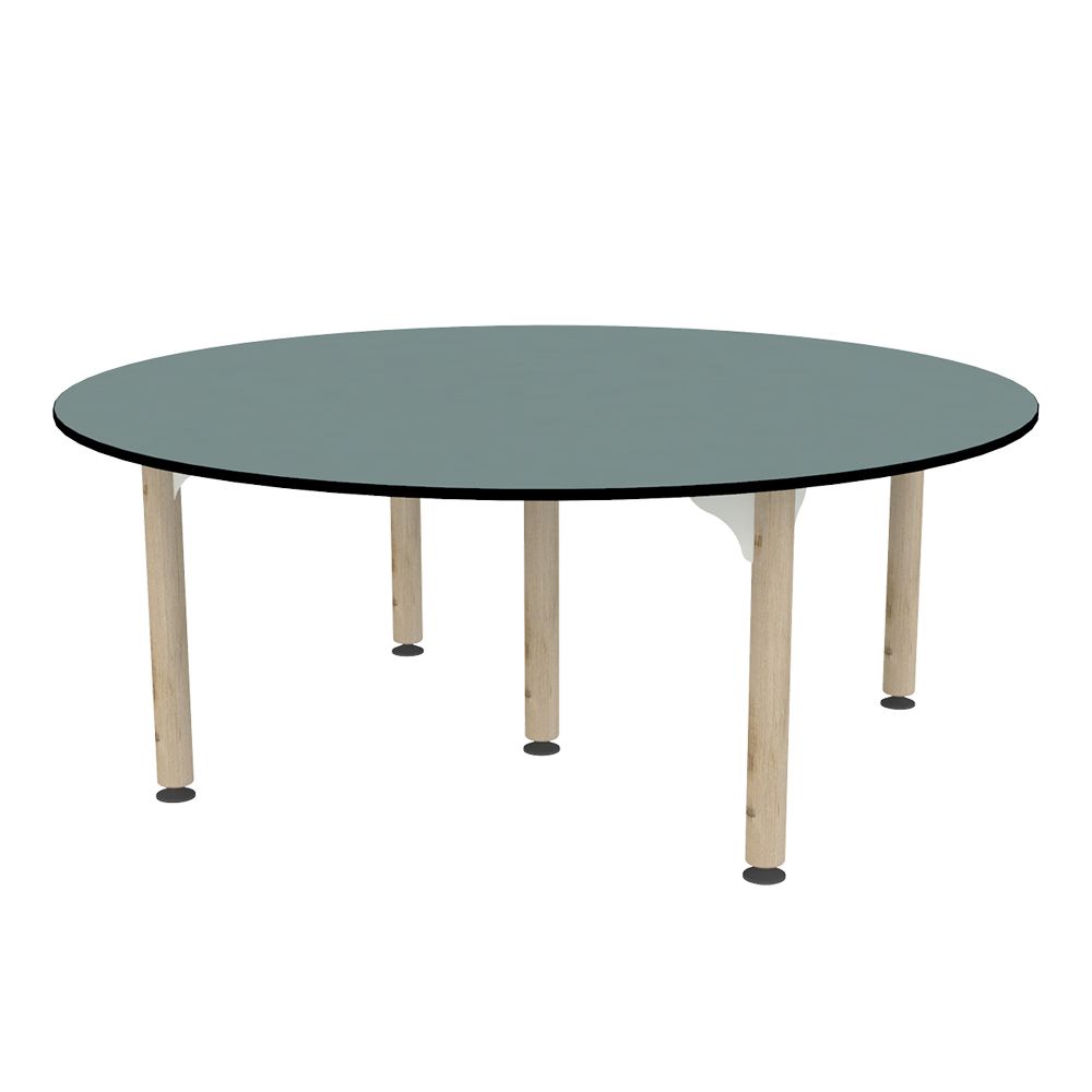 Table ronde pour enfant - Piètement en hêtre massif - Plateau stratifié compact - Diamètre 1200 mm - Réf. TA.RO_1