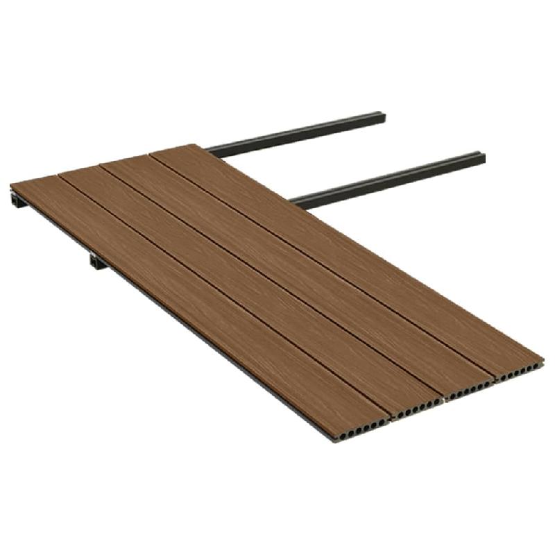 Vidaxl panneaux de terrasse et accessoires wpc marron/gris 10 m² 4 m 3070470_2