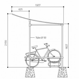 Abri vélo semi-ouvert - structure en aluminium anodisé - bardage en polycarbonate alvéolaire traité anti-UV_2