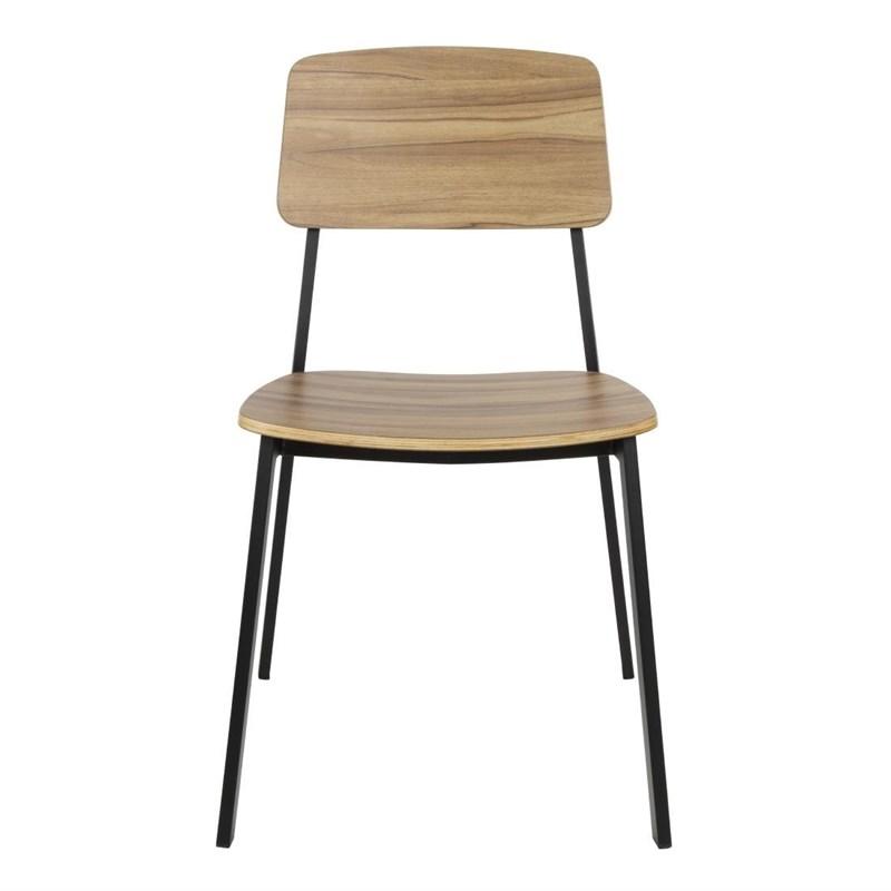 Chaises Beaufort en bois noyer et acier noir - Empilables - Lot de 2 - FU524 | Bolero_2