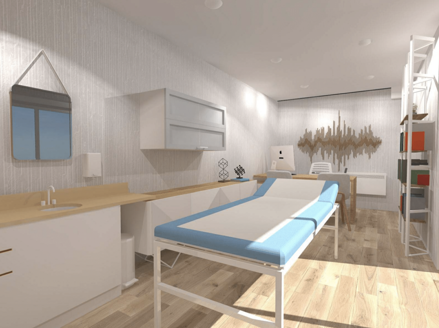 Studio Medibox Maxi - 28 m2 - Salle d'attente, salle d'eau et salle de consultation - Livraison en 2 heures_3