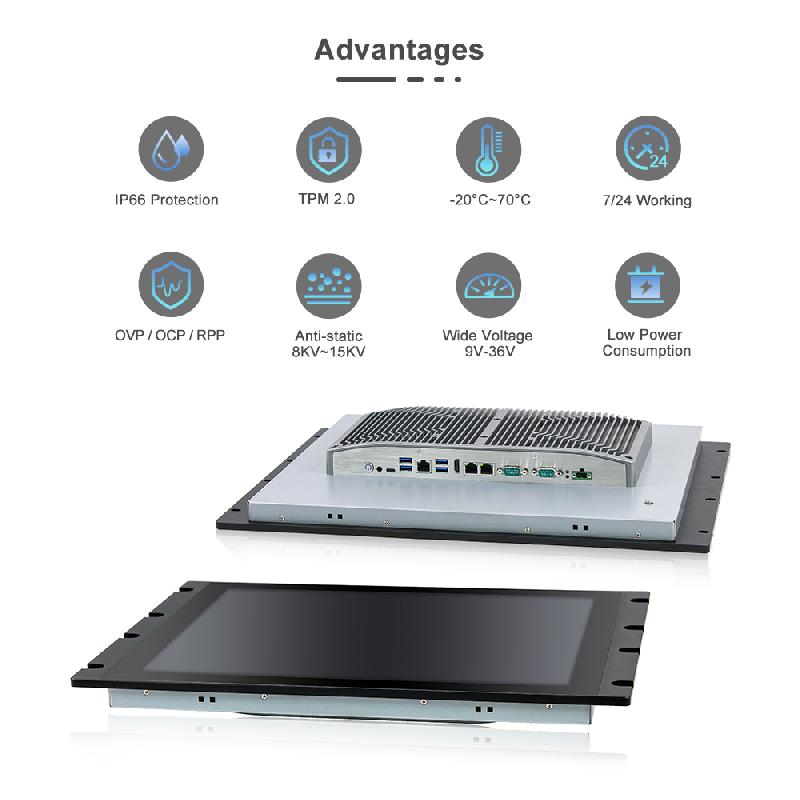 Panel PC industriel fanless 19 pouces SXGA - EVI-19SRC-12th - Intel Core 12e génération, tactile capacitif, IP66_2