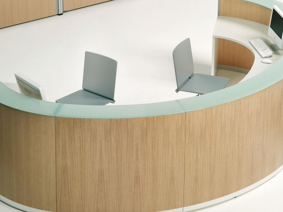 Banque d'accueil modulaire personnalisable - BENGENTILE avec options LED et PMR_2