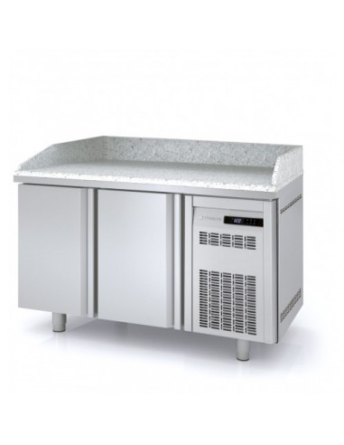 Desserte à pizza 2 portes GN 1/1 avec kit réfrigéré - MR70-135P/EI135-1/4 - dessus granit et dosseret 180 mm_2