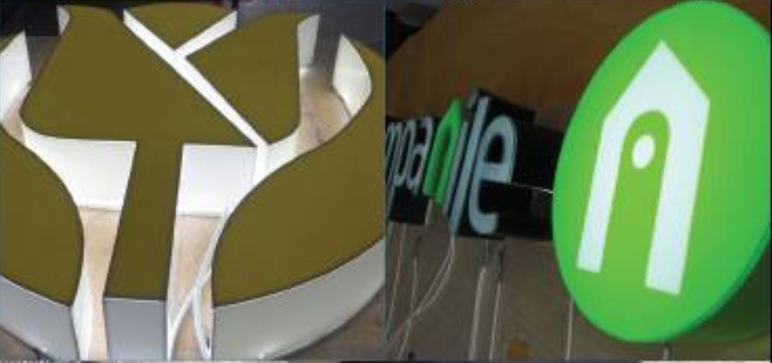 Lettrage 3D pleines plexiglas type boîtier - relief 10 à 100 mm - semelles PVC ou aluminium_2